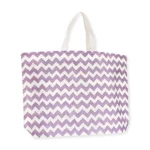 Heat Sealed Purple Zigzag Nonwoven Stock Bag