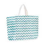 Heat Sealed Blue Zigzag Nonwoven Stock Bag