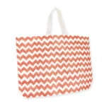 Heat Sealed Red Zigzag Nonwoven Stock Bag