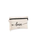 Flat Model Cotton Canvas Makeup Bag – Love