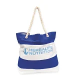 White Cotton Canvas Beach Bag With Thick Ropes – Herbalife